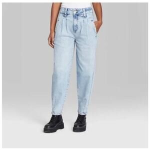 Wild Fable Super High Rise Balloon Jeans Light Acid Wash Denim Womens Size 10